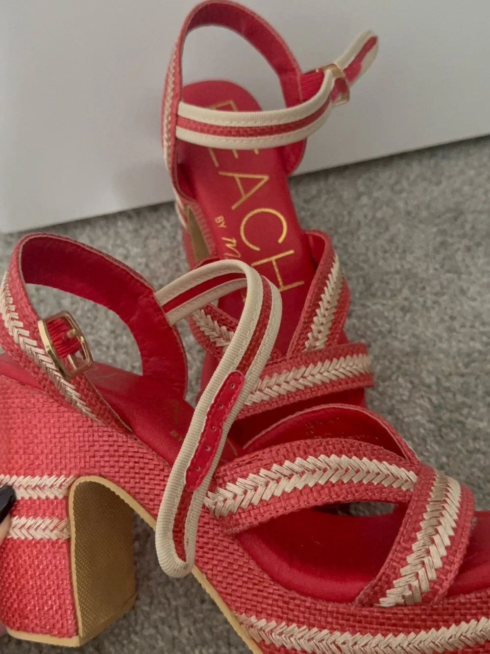 Beach by Matisse Red Raffia Wedges